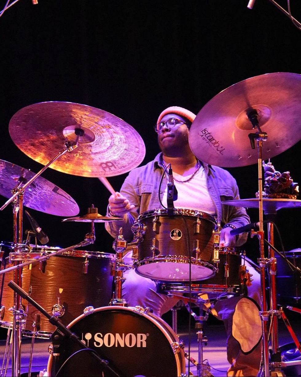 Jaylen Ward performing on drums